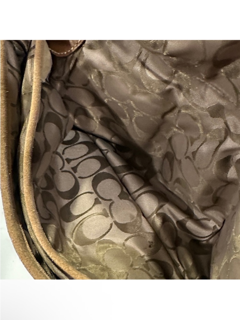 Coach SoHO Y2K Tan Suede Hobo Shoulder Bag with Buckle Detail - Picture 4 of 7